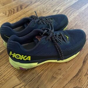 Hoka Women’s Navy and Yellow Trail Running Shoes